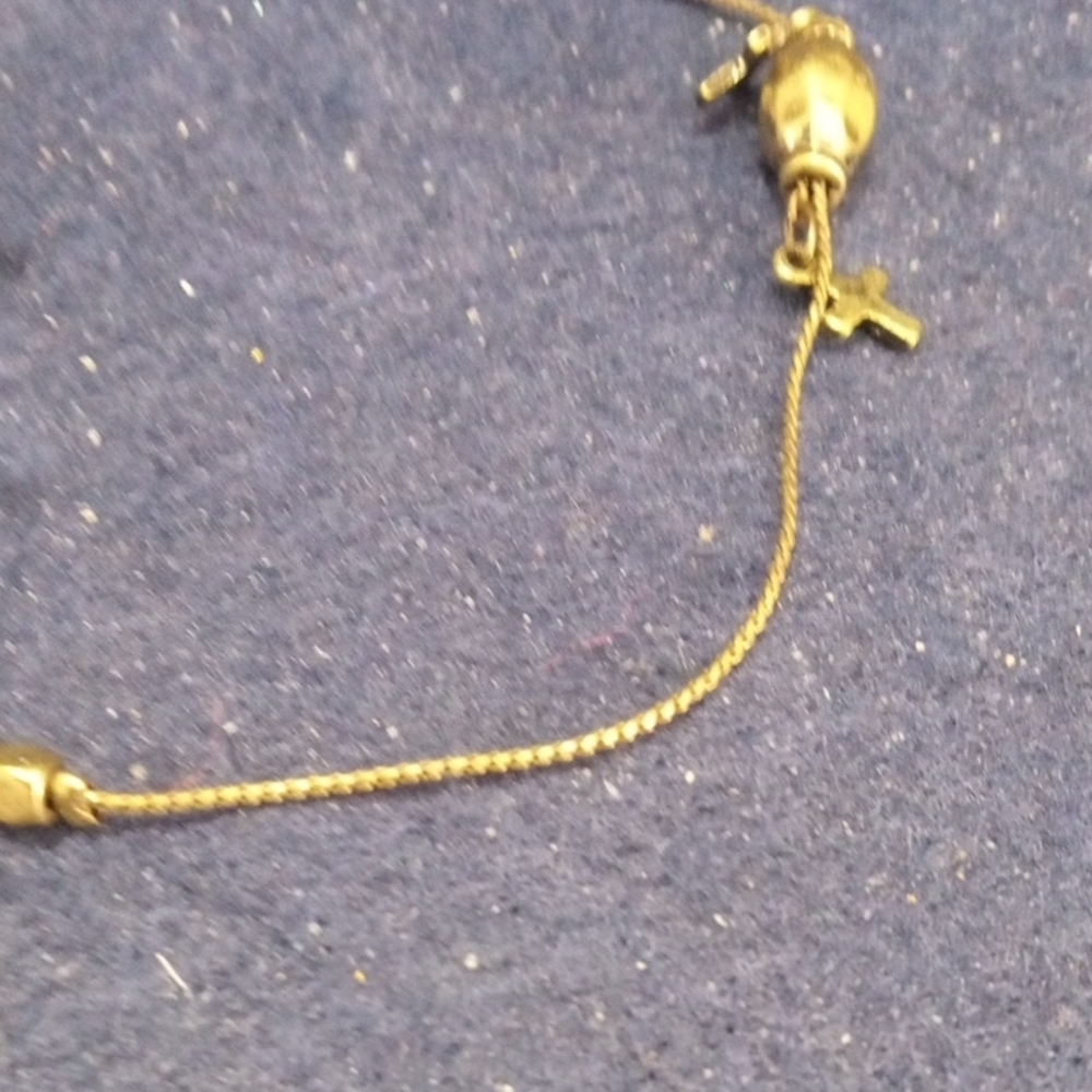 Goldtone Cross Bracelet 8" Vintage - Picture 5 of 6